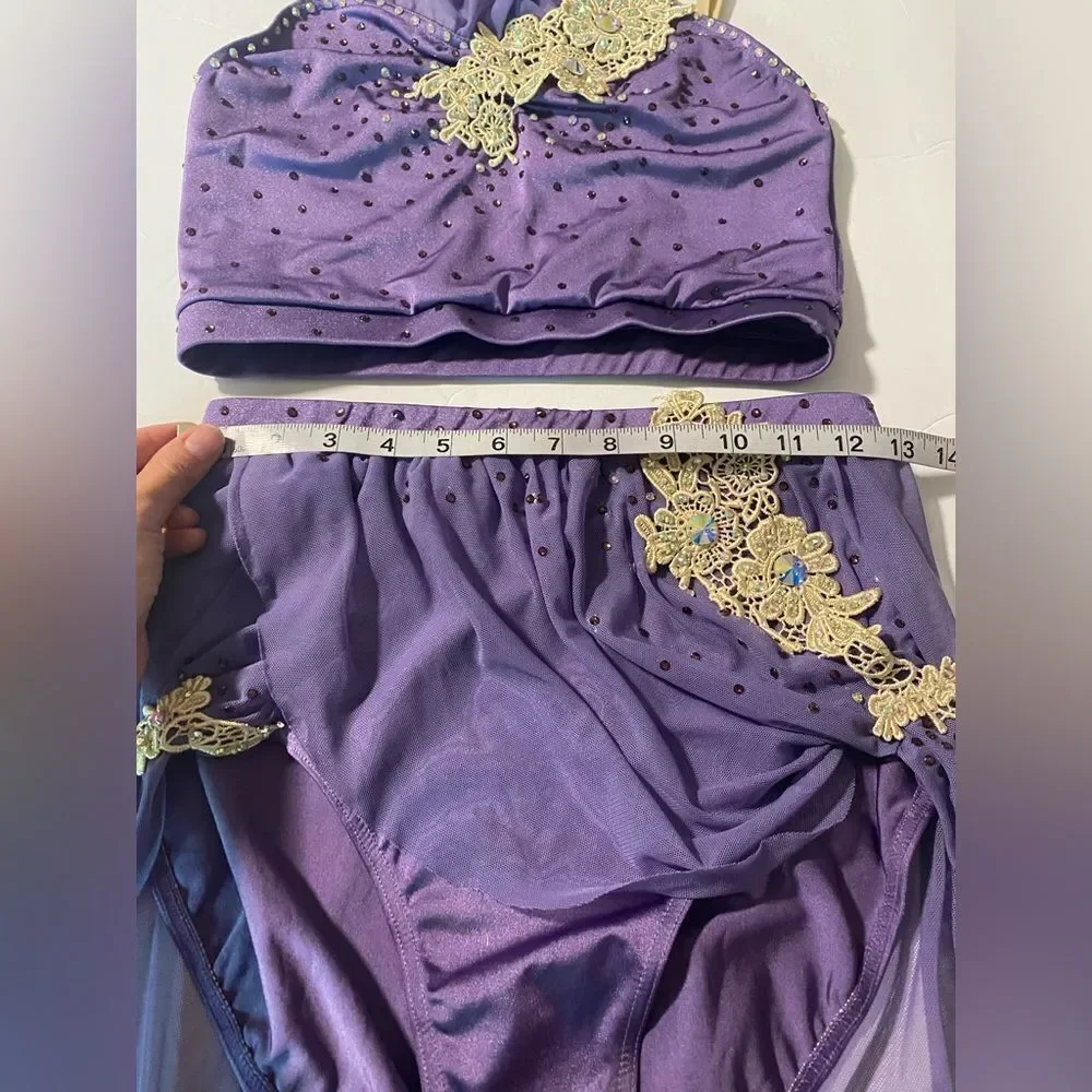 Weissman dance costume 2 piece lavender purple Something In The Water 11582 MA